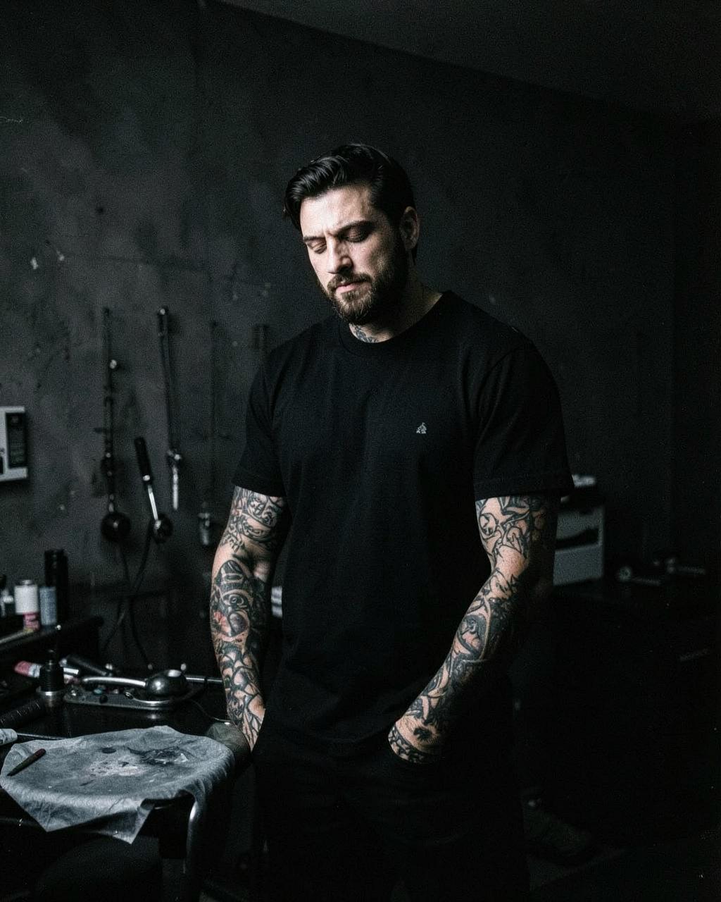 The resident tattoo artist at Tattoo Me